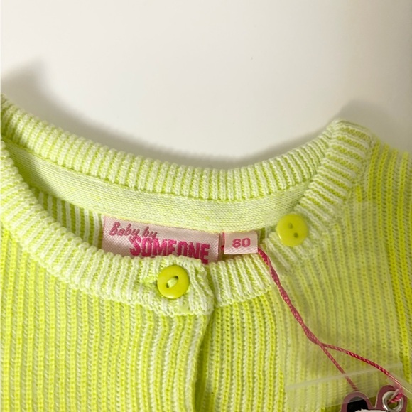 Someone Kids long sleeve yellow gilet buttons cardigan sweater size 12 mo new - Picture 3 of 4